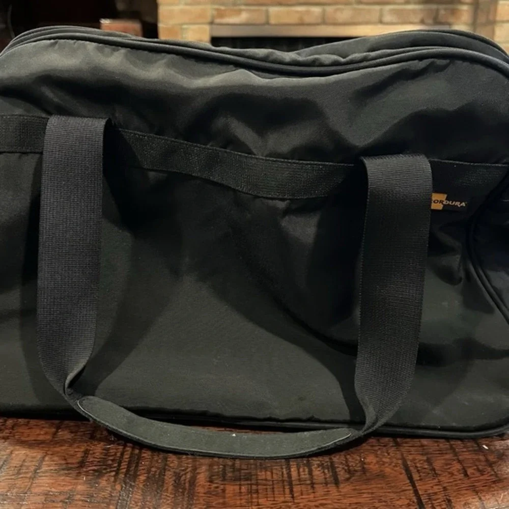 Vintage The North Face Cordura Duffle Bag Black Nylon Gym Travel‎ Tote